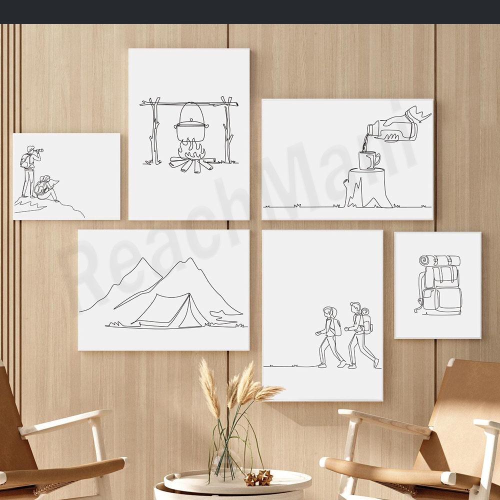 Hiking poster, minimalist tent - Outdoor Adventure York recension och pris