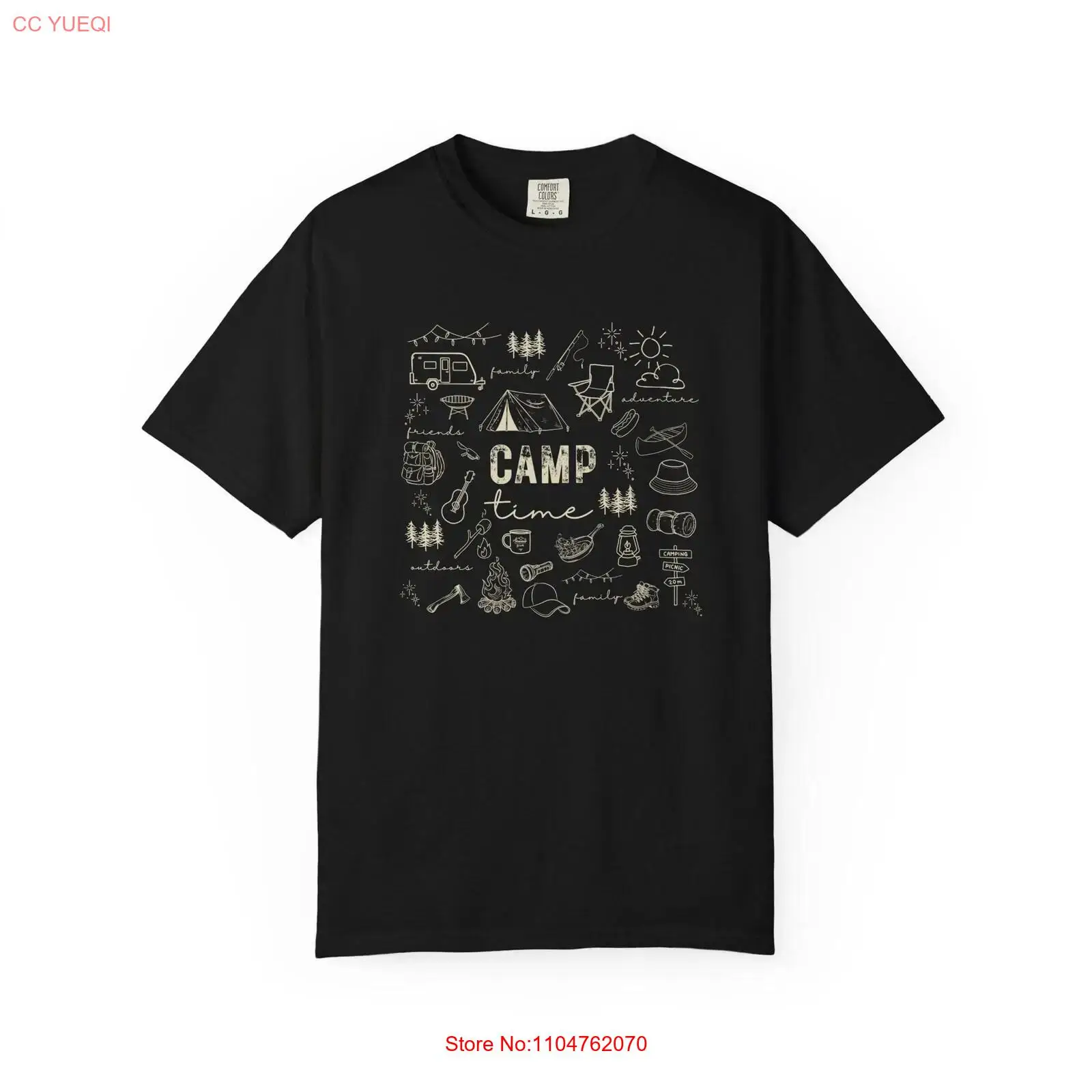 Camping T Shirt Doodle Campfir - Outdoor Adventure Wear recension och pris